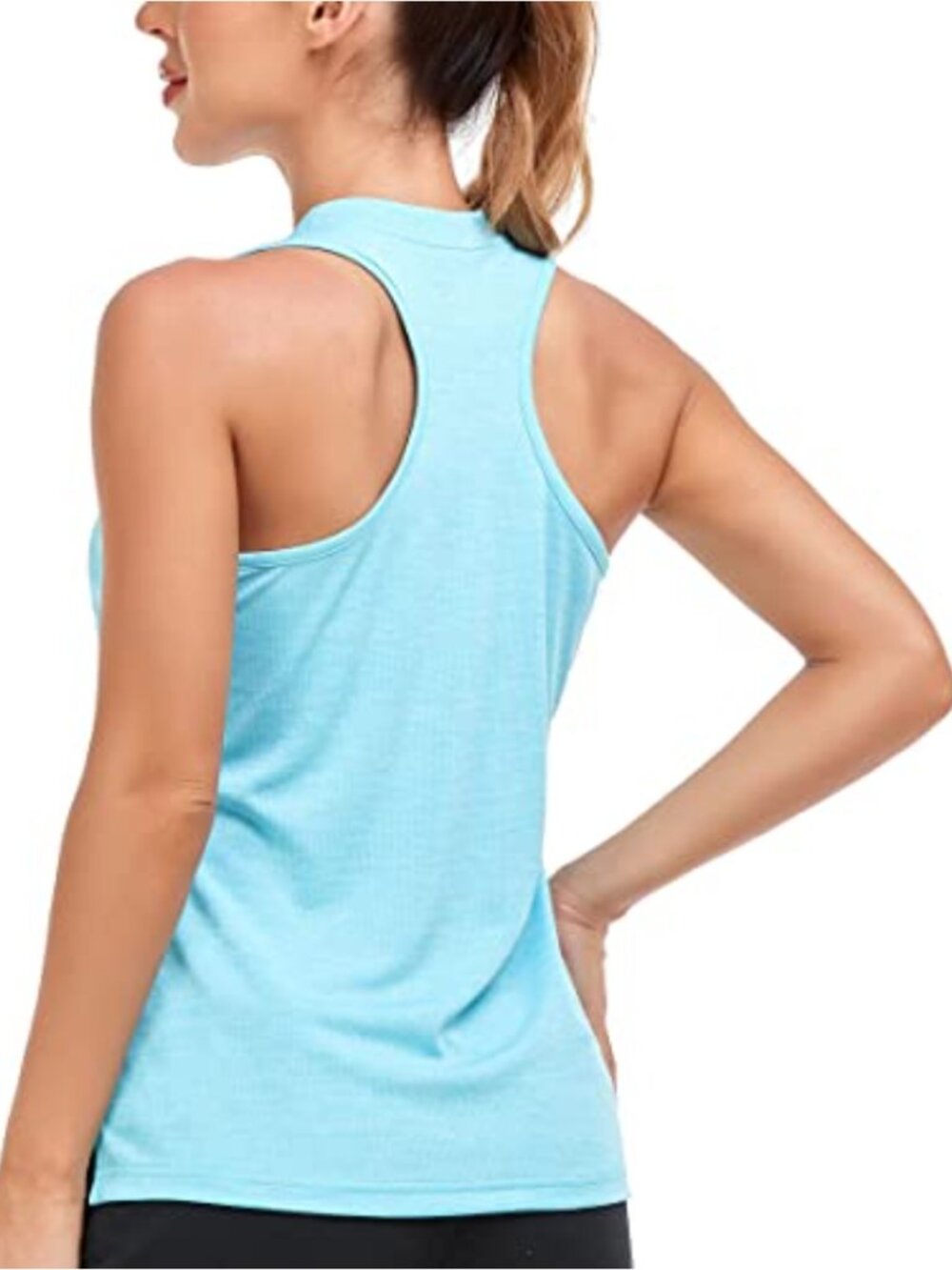 Sleeveless Golf Shirt 1/4 Zip Collarless Tennis Tank Top Quick-Dry